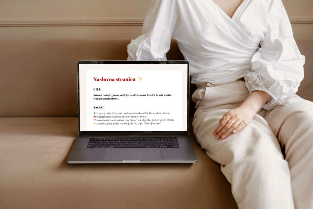 Pisanje sadržaja za web stranicu novog poslovanja